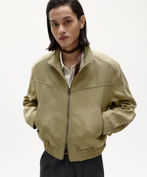 바론 워시드 나일론 보머 자켓 베이지