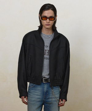 바론 울 비스코스 보머 자켓 블랙