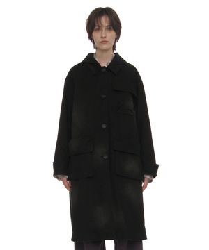 투웨이 워시드 포켓 발마칸 코트_블랙