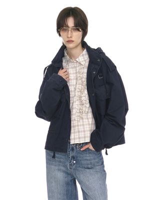 워시드 크롭 M65 필드 자켓_네이비