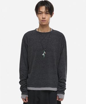 [온플릭xDNSR] 레이어드 보트넥 롱슬리브 차콜