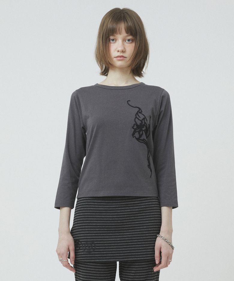 FLOWER CUT SLEEVE [CHARCOAL GRAY]