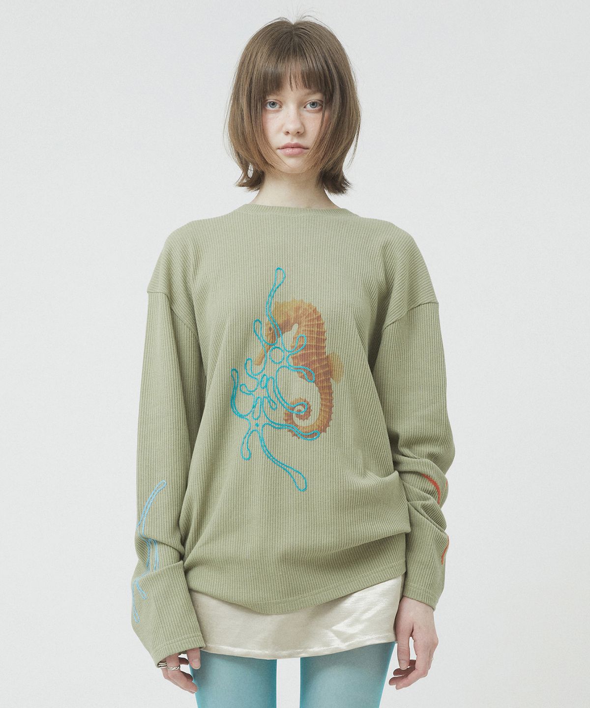 리트리버클럽(RETRIEVER CLUB) SEA HORSE LONG SLEEVE [LIGHT GREEN]