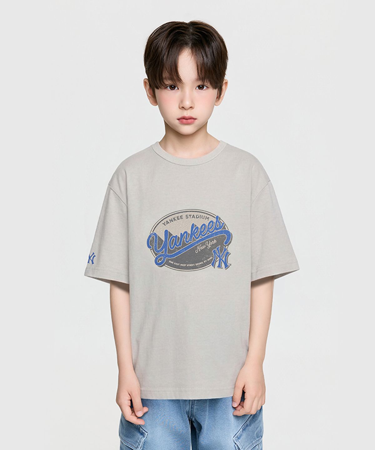 엠엘비 키즈(MLB KIDS) 스트릿 베이직 빈티지 아트웍 티셔츠 NY (Mg.Cream)