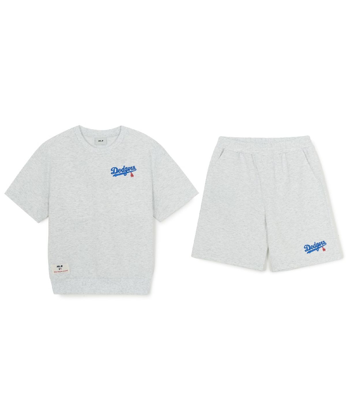 엠엘비 키즈(MLB KIDS) 스포티브 베이직 오버핏 반팔 세트 LA (L.Melange Grey)