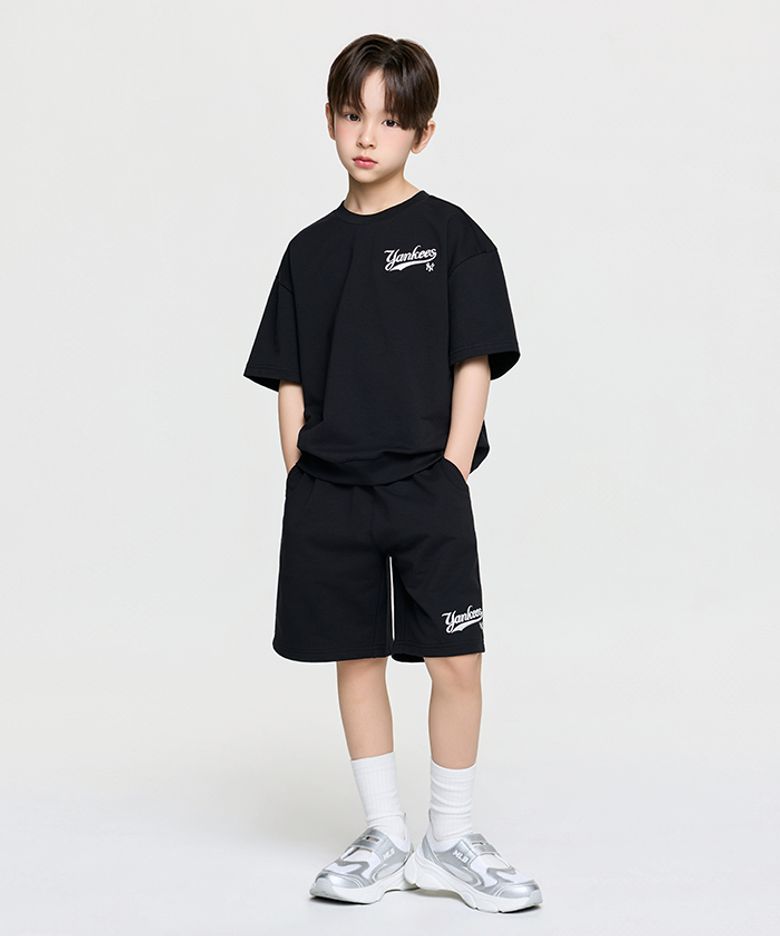 스포티브 베이직 오버핏 반팔 세트 NY (Black)