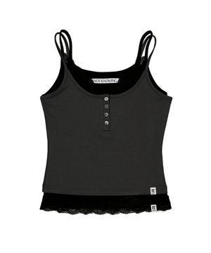 Lace Layered Cami Set (CHACOAL)