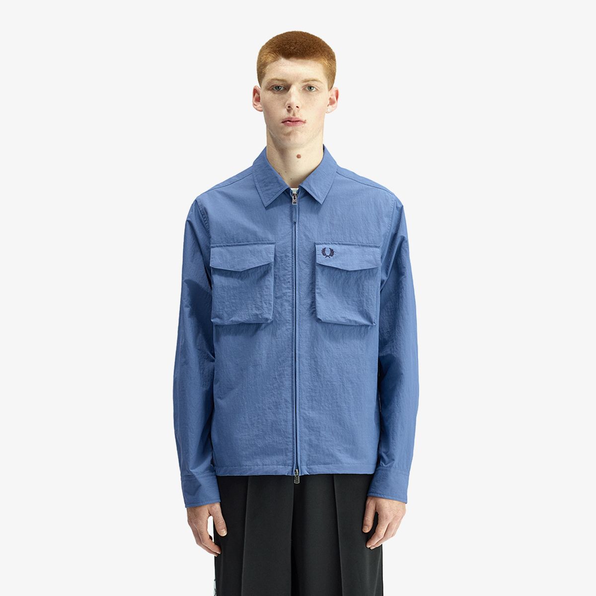 프레드페리(FRED PERRY) [Sport] 립스탑 포켓 오버셔츠 - 에이스 블루 AFPM2612402-27A