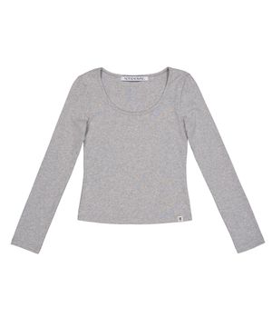 Scoop Neck L/S Tee (MELANGE GREY)