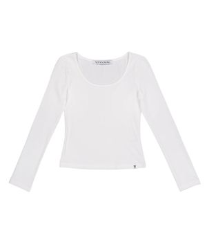 Scoop Neck L/S Tee (WHITE)