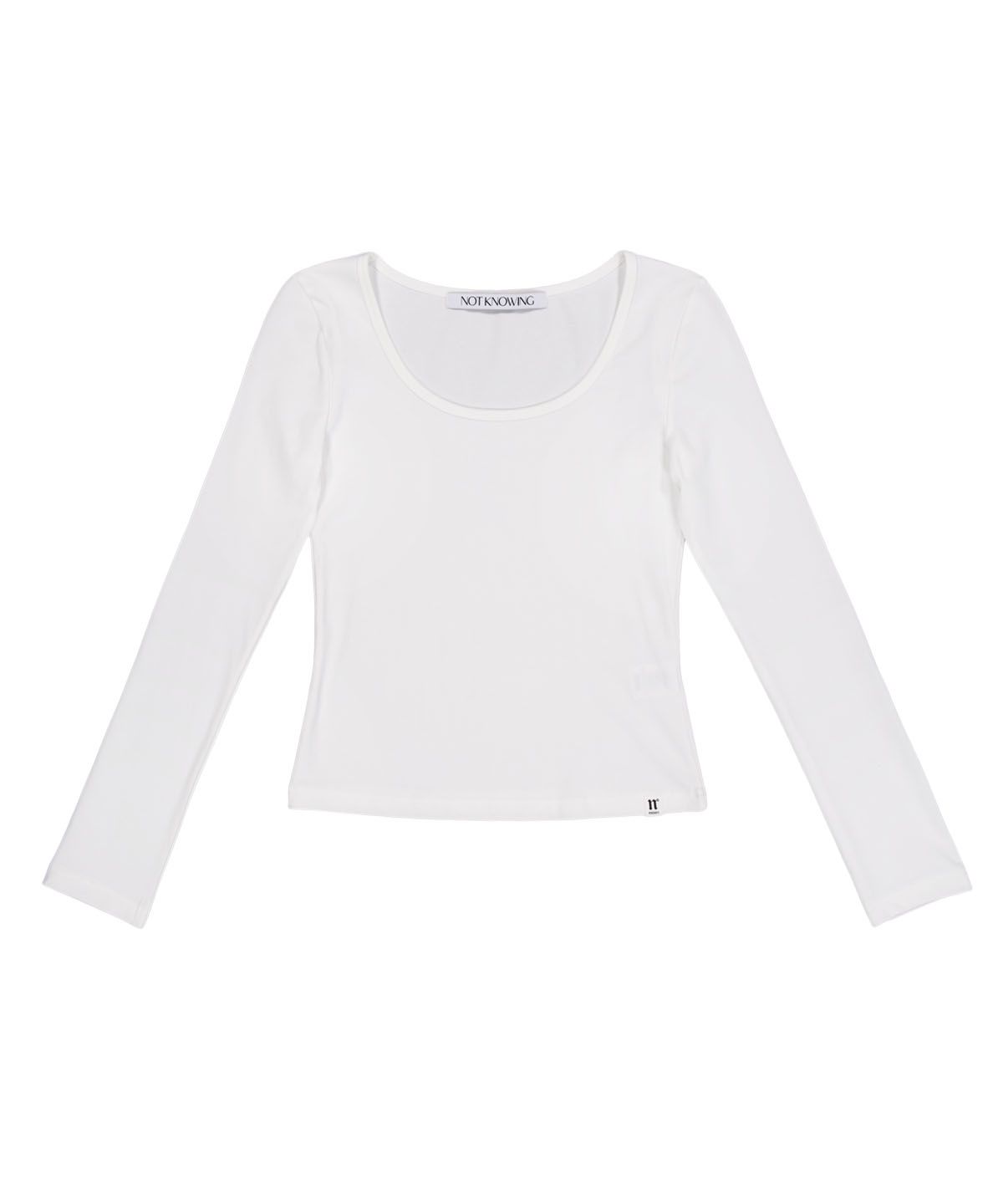 낫노잉(NOTKNOWING) Scoop Neck L/S Tee (WHITE)