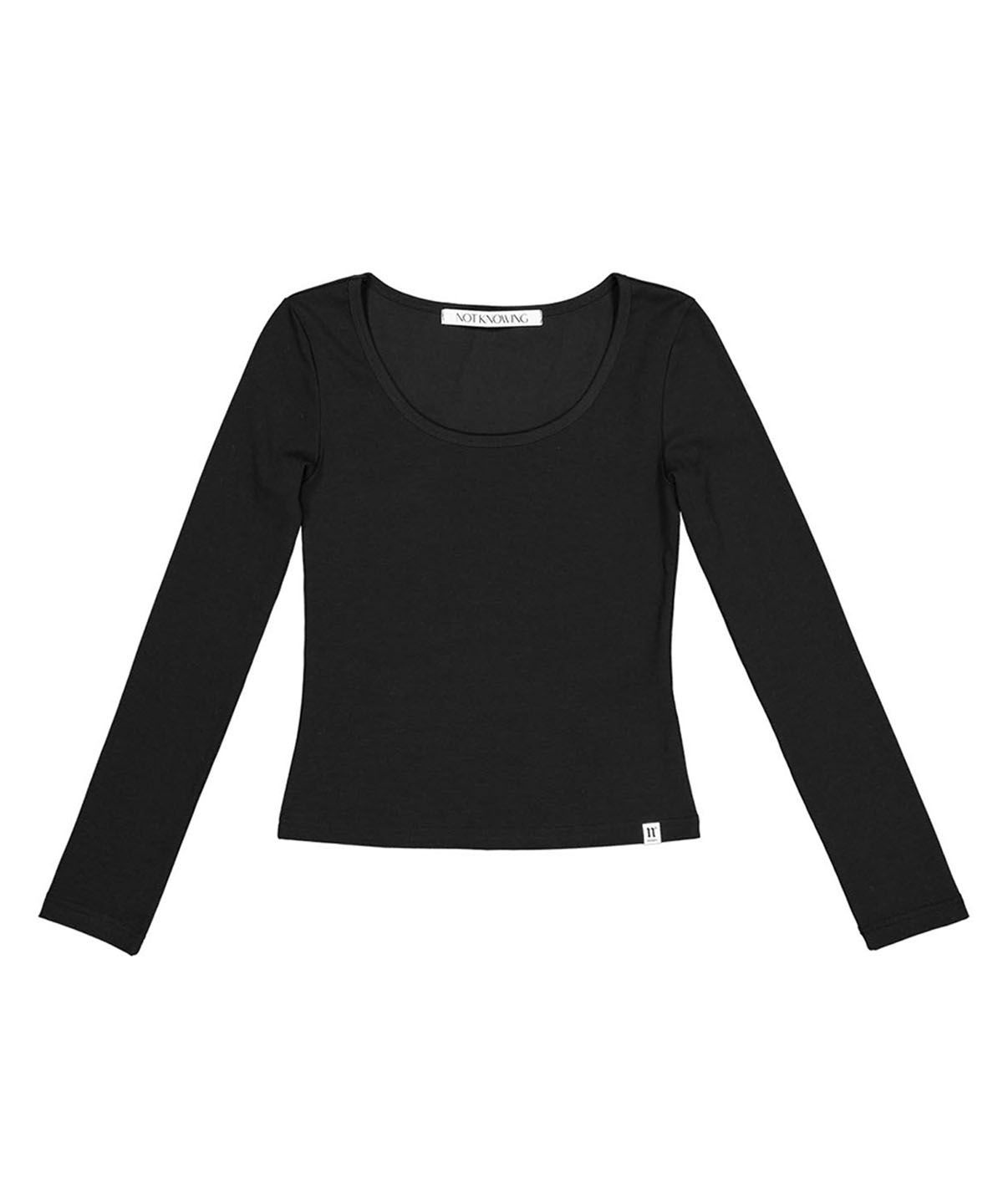 낫노잉(NOTKNOWING) Scoop Neck L/S Tee (BLACK)
