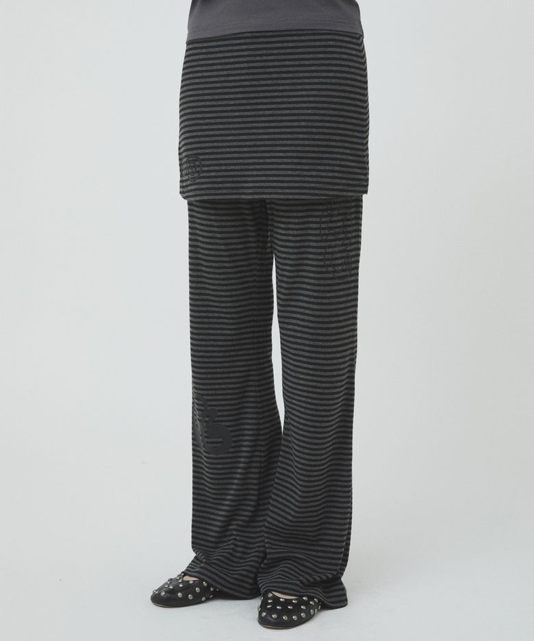 LAYERED LONG PANTS [STRIPE]