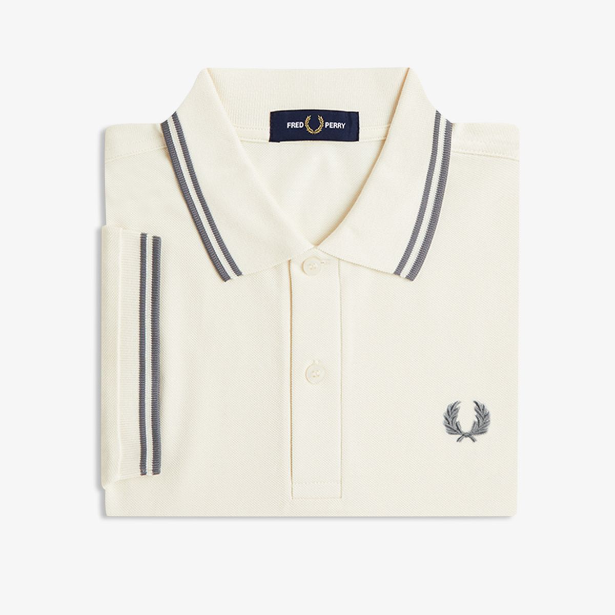 프레드페리(FRED PERRY) [M3600] 트윈 팁 프레드페리 셔츠 - 에크루/스톡포트블루 AFPM2613600-95A