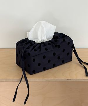도트 네이비 휴지케이스 직사각
