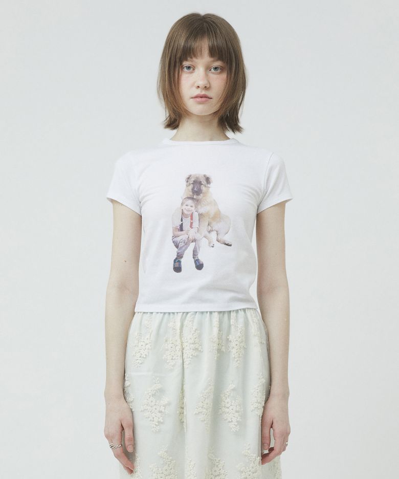 LOVE PUPPY CROP TEE [WHITE]
