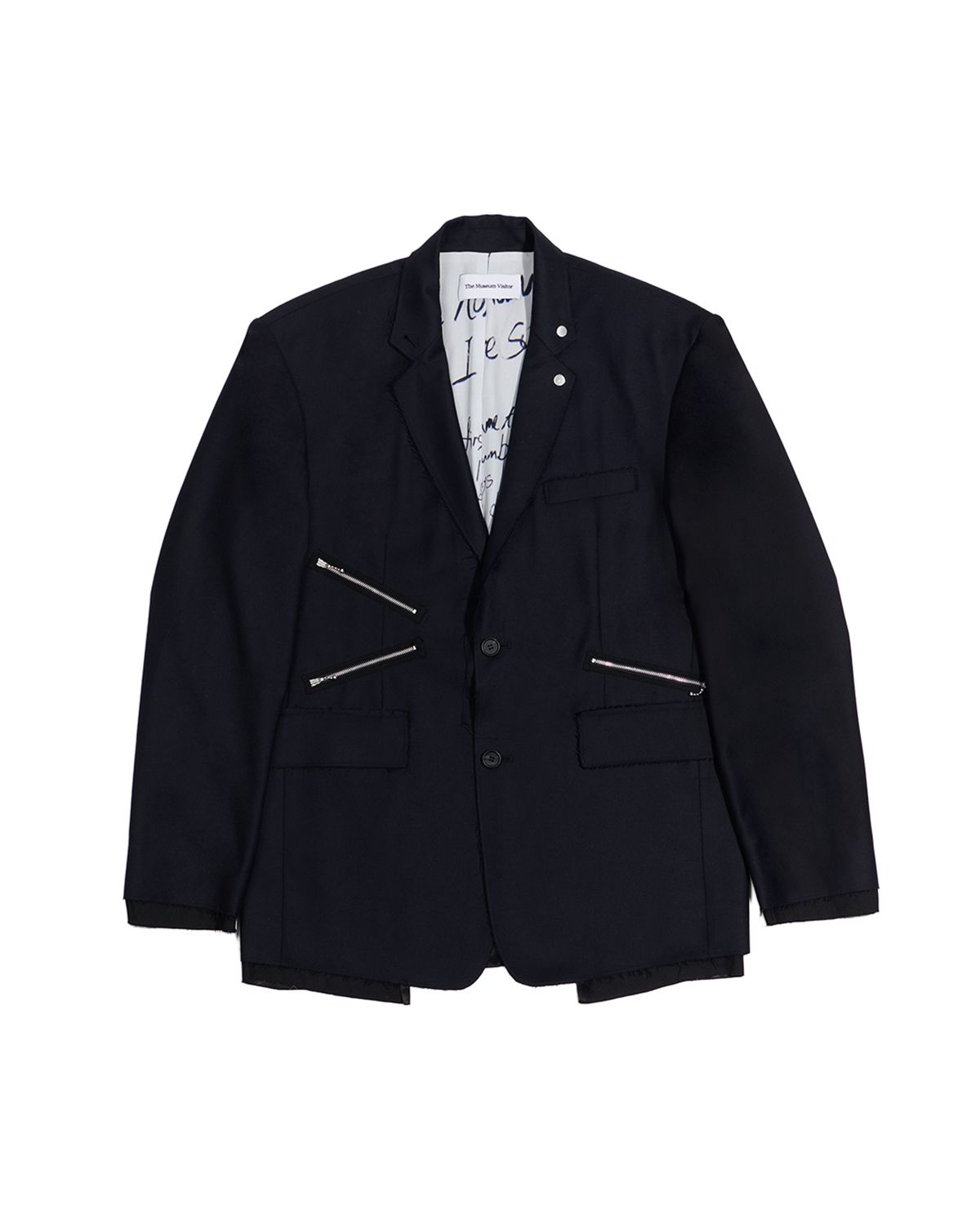 더뮤지엄비지터(THEMUSEUMVISITOR) ART GRAPHIC LINER CHAIN BLAZER (BLACK)