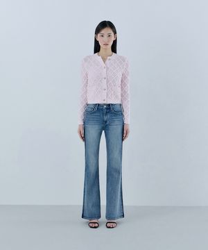 1color 옆선 디테일 DBL톤 부츠컷 데님 OQ1D5037