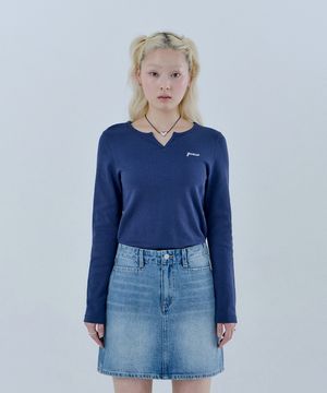 3color 가슴 로고 긴팔 티셔츠 OQ1K5444