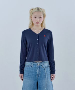 2color 미니하트 포인트 자가드 가디건 OQ1K5440