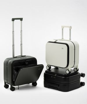 포트온 16인치 기내용 전면오픈 미니 노트북수납 캐리어