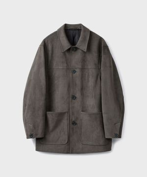 LENITAS FAKE SUEDE HALF COAT [SEPIA BROWN]