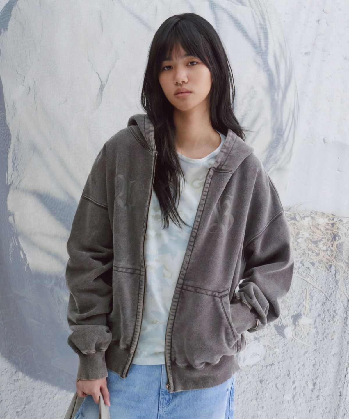 웰빙익스프레스(WELLBEING EXPRESS) HOWtoWB Zipup Hoodie Brown
