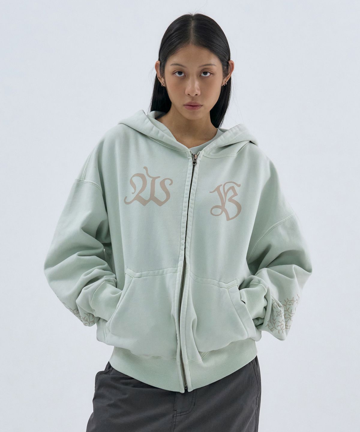 웰빙익스프레스(WELLBEING EXPRESS) HOWtoWB Zipup Hoodie Mint