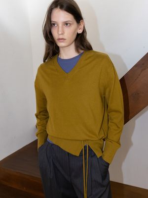 V-neck String Knit Pullover SK6SP652_3color