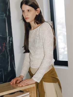 Boat-Neck Lace T-shirt SW6SE643_2color