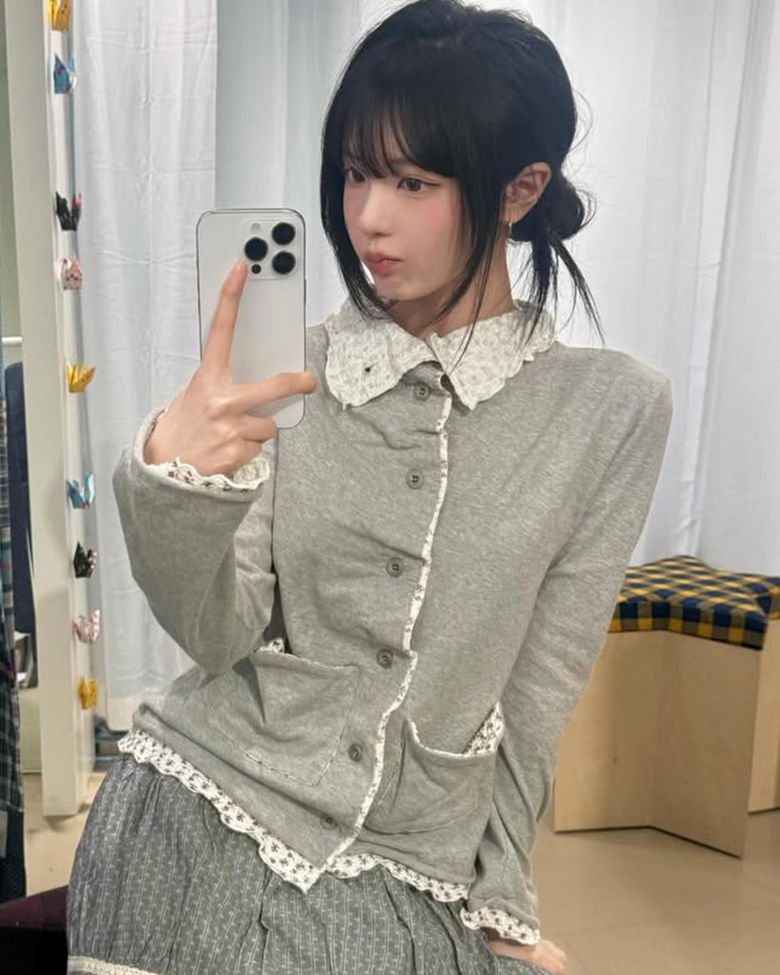 LAYERED CARDIGAN [MELANGE GREY]
