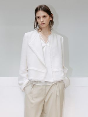 Fringed Short Tweed Jacket SW6SJ625-03