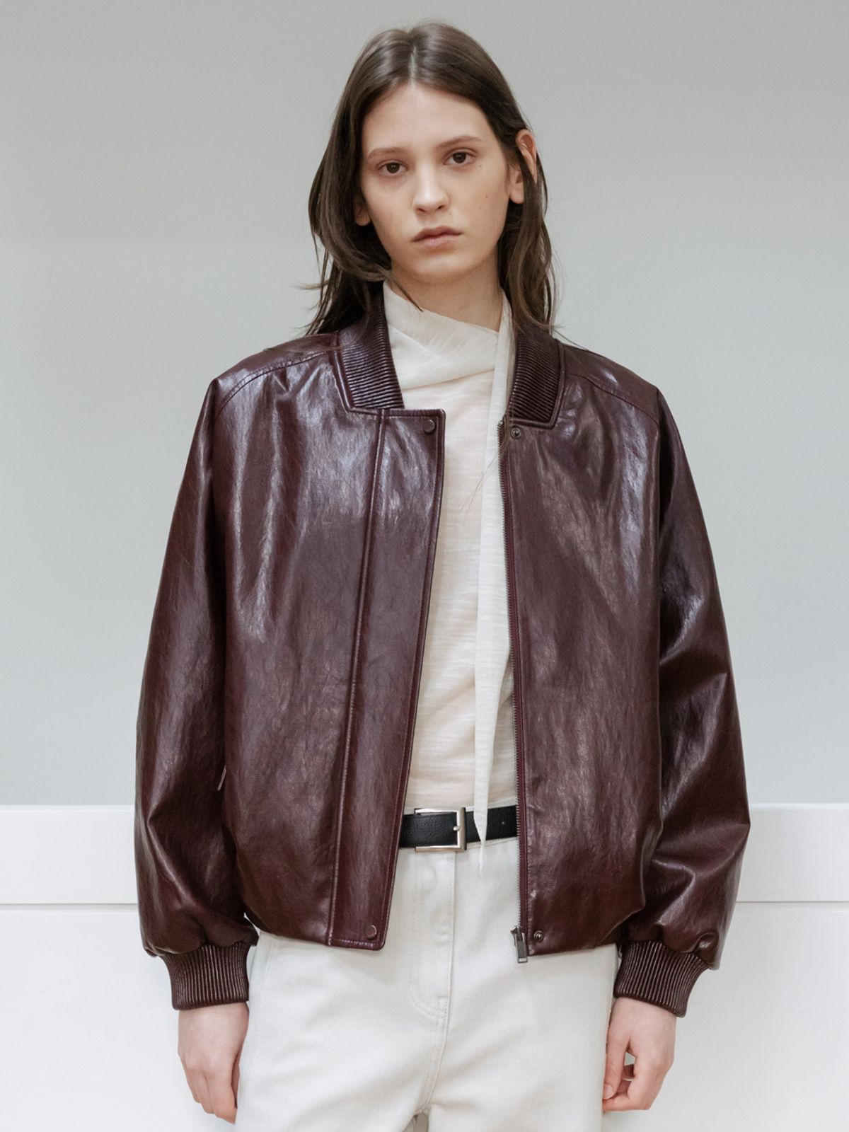 루에브르(LOEUVRE) Faux Leather Blouson Jacket SL6SM602-6J