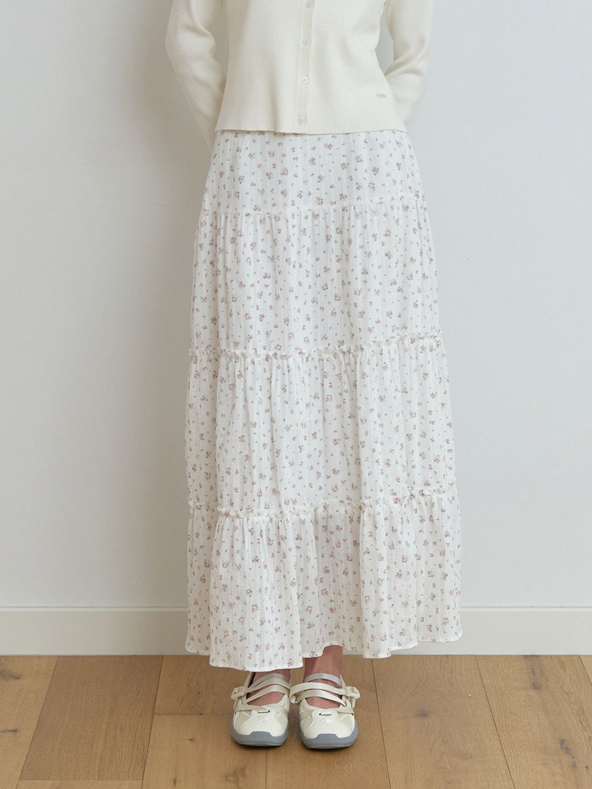 리엘(RE L) Blow balm skirt (pink flower)