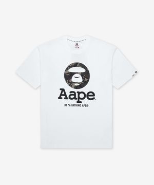 문페이스 카모 로고 반소매 티셔츠 - 화이트 / AAPTEM1640XXQWHX