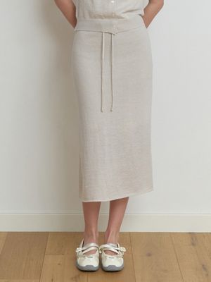 Two-piece knit skirt (sand gray)