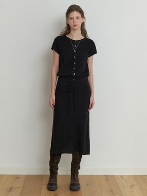 Two-piece knit skirt (black)