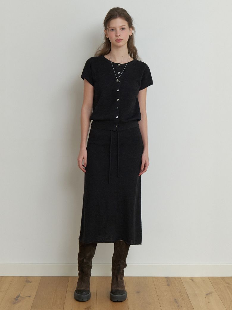 Two-piece knit skirt (black)