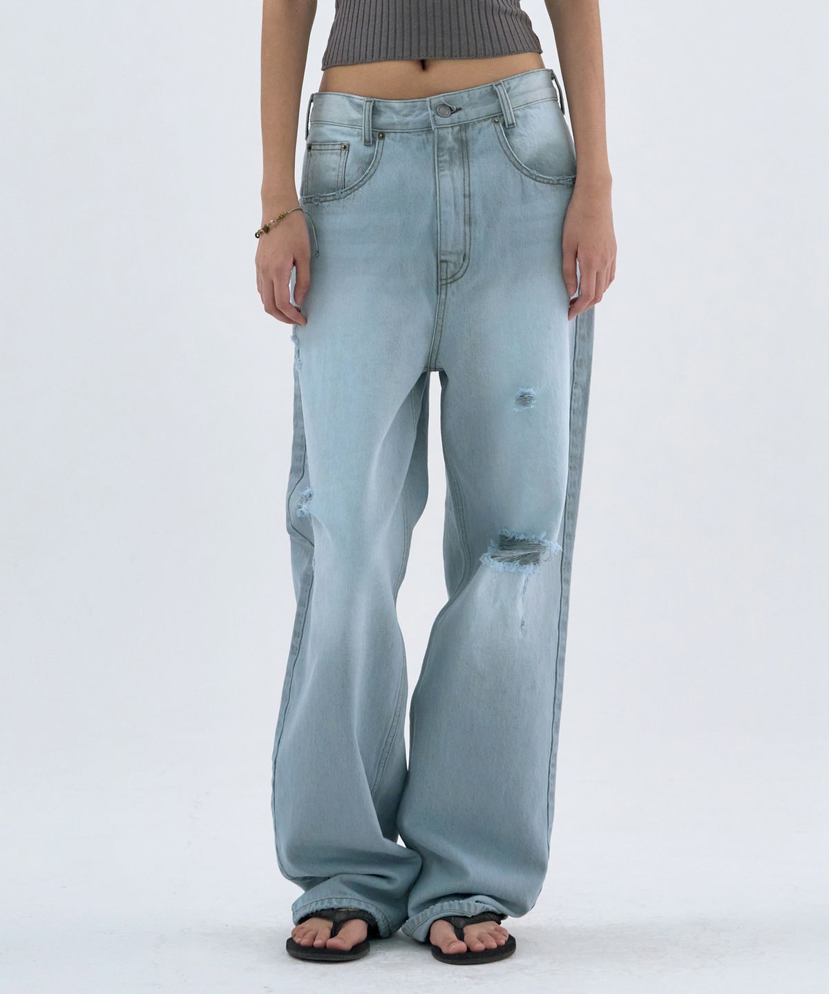 웰빙익스프레스(WELLBEING EXPRESS) Fake Pocket Denim Grey