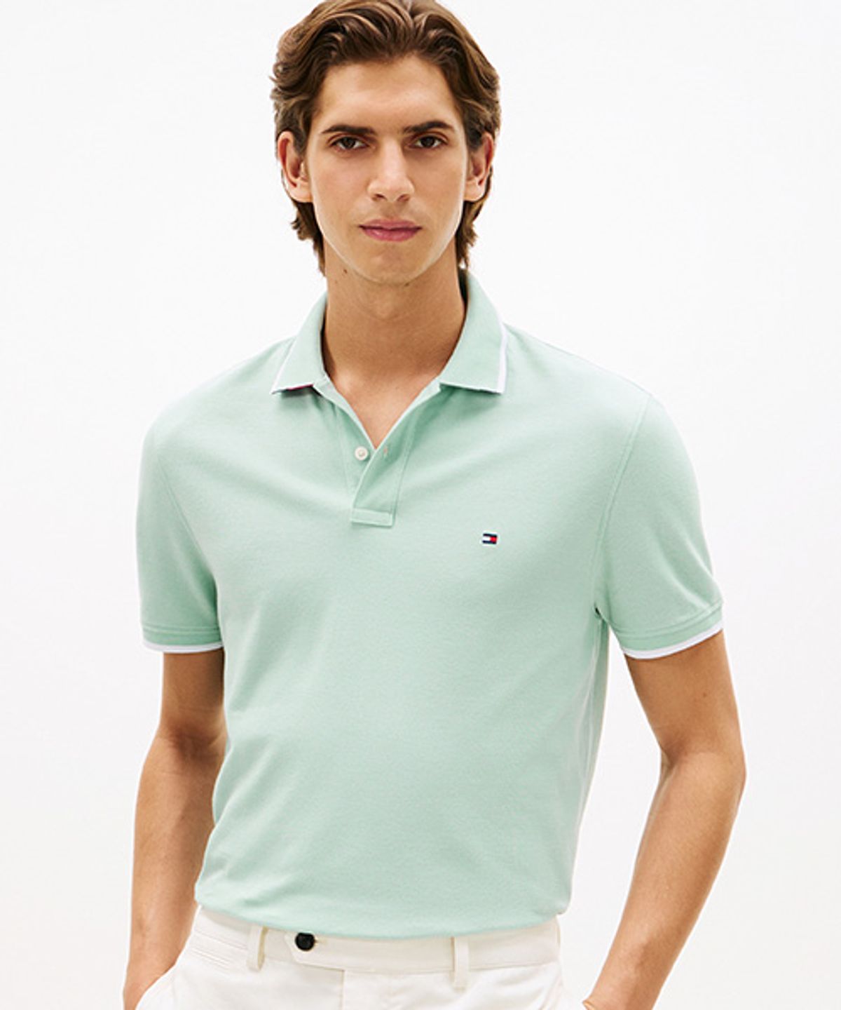 타미힐피거(TOMMY HILFIGER) [EXCLUSIVE] 언더 칼라 레귤러핏 폴로 셔츠 (T12G1TKT850MT3MAI)