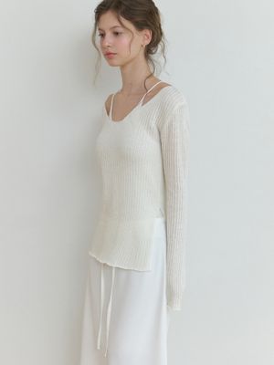 Slony v slit knit (ivory)