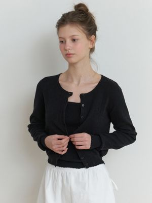 Lafleur knit cardigan set_2piece (black)
