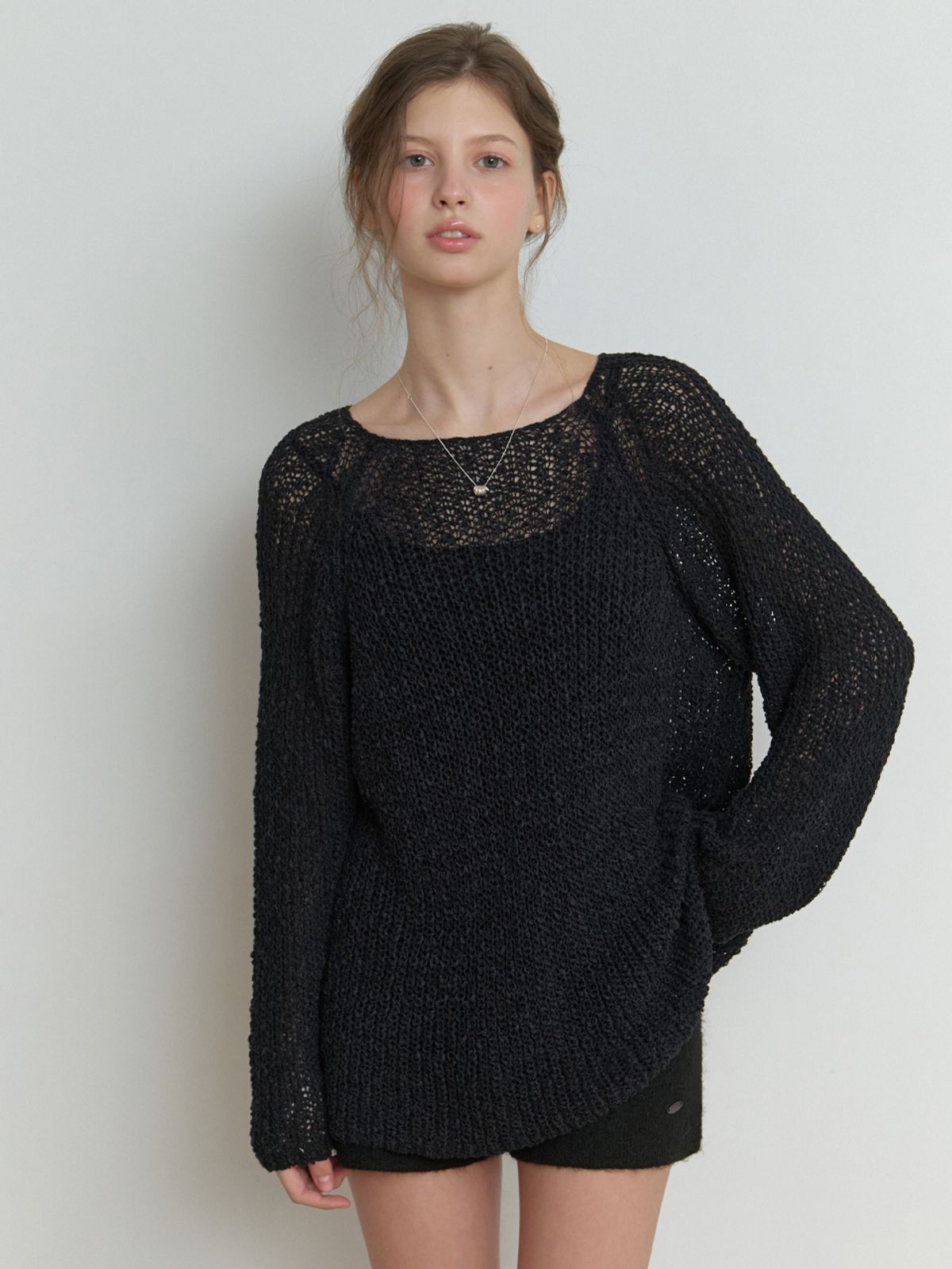리엘(RE L) Mendls cotton knit (black)