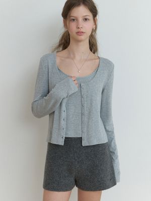 Linn cardigan set_2piece (gray)