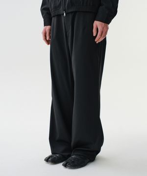 LOUNGE PIN STRIPE FLARE PANTS (BLACK)