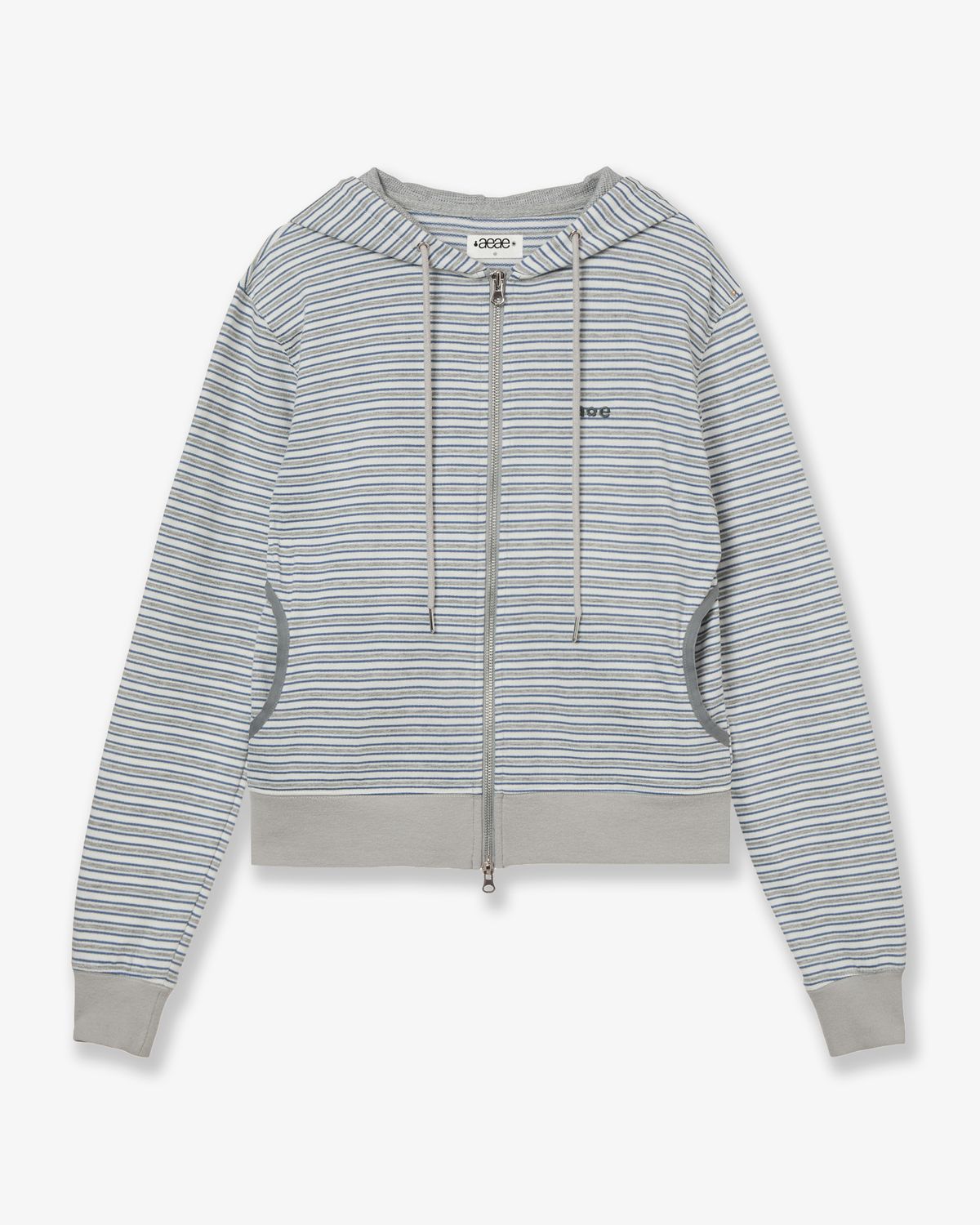 에이이에이이(AEAE) STRIPE HOODIE ZIP UP [GREY]