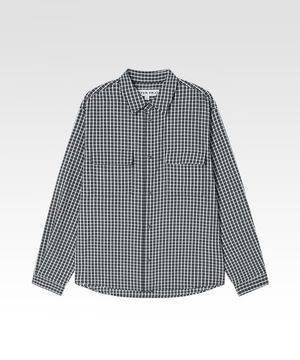 깅엄 체크 네스티드 포켓 셔츠 블랙