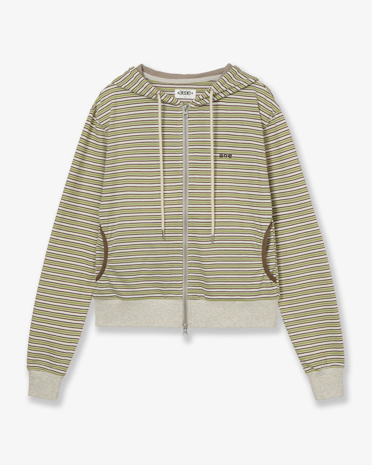 에이이에이이(AEAE) STRIPE HOODIE ZIP UP [GREEN]