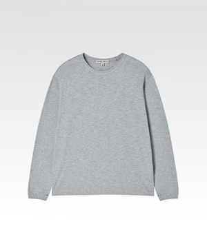 텍스처드 슬럽 롱 슬리브 티셔츠 멜란지 그레이