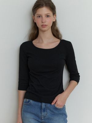 Hata 3/4 sleeve t-shirt (black)